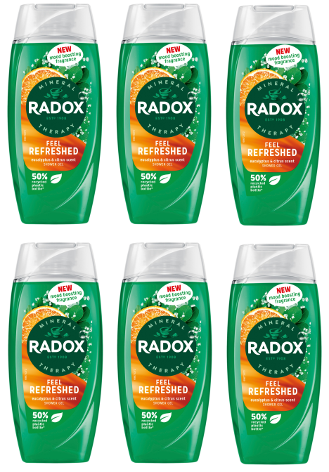 6 x Radox Shower Refreshed - 225 ml