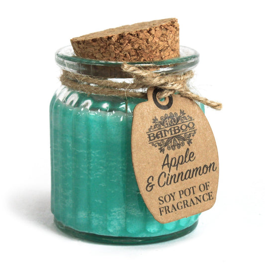 Apple & Cinnamon Soy Candle | 20-Hour Burn | Glass Jar with Cork Lid
