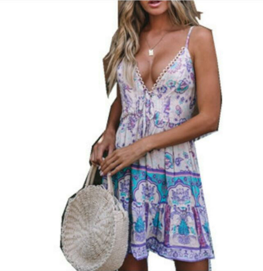 Patchwork printed dress