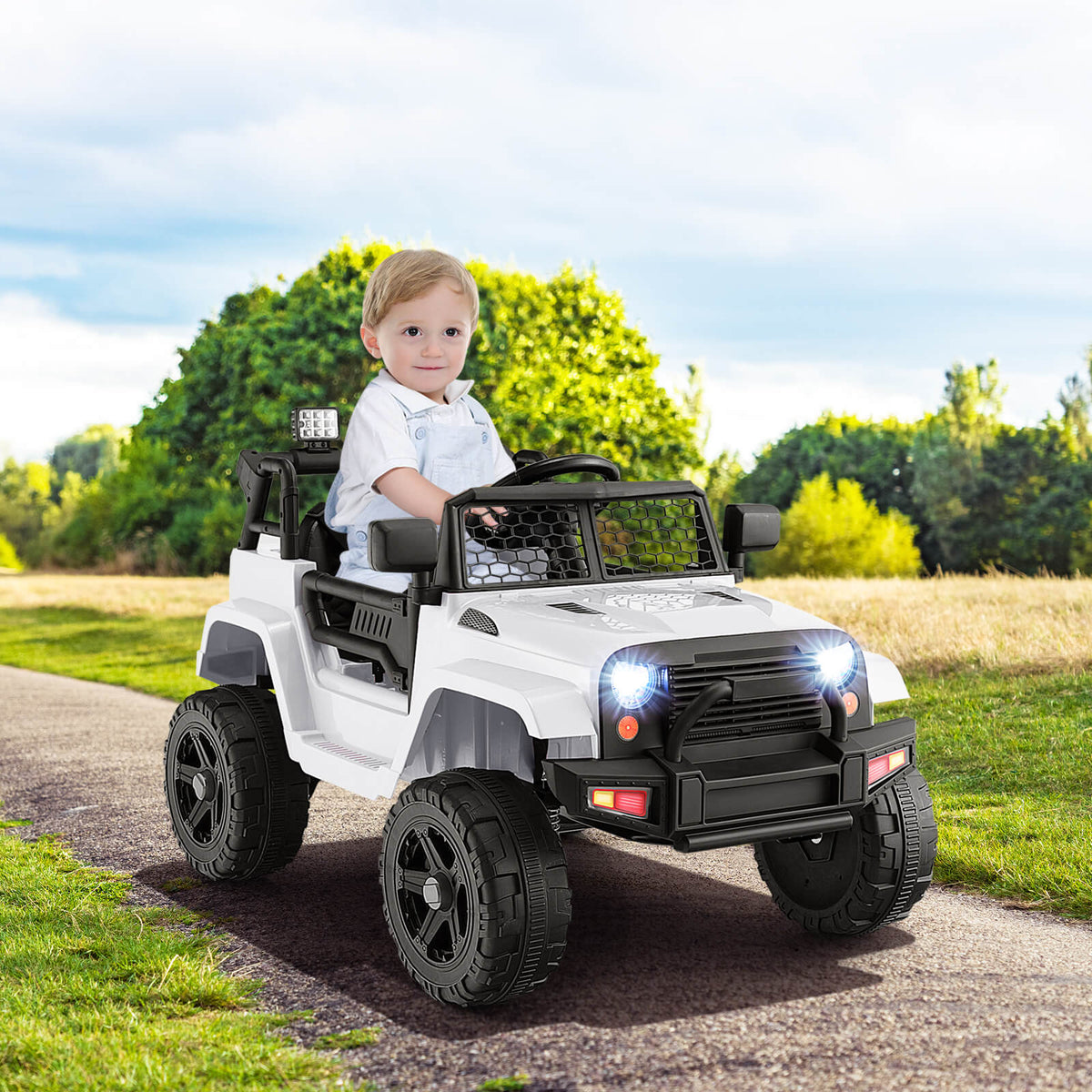 12V Kids Ride on Car with Remote Control and Music-Black