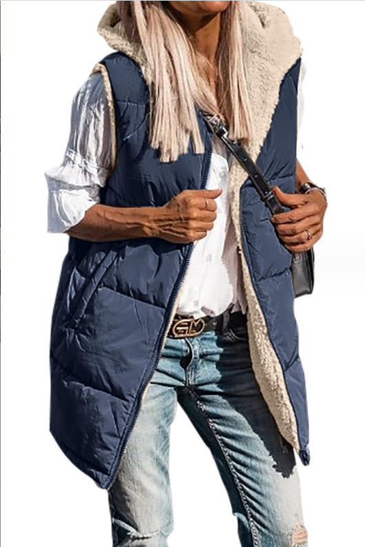 Hooded Double-sided Slim Fit Elegant Cardigan Vest