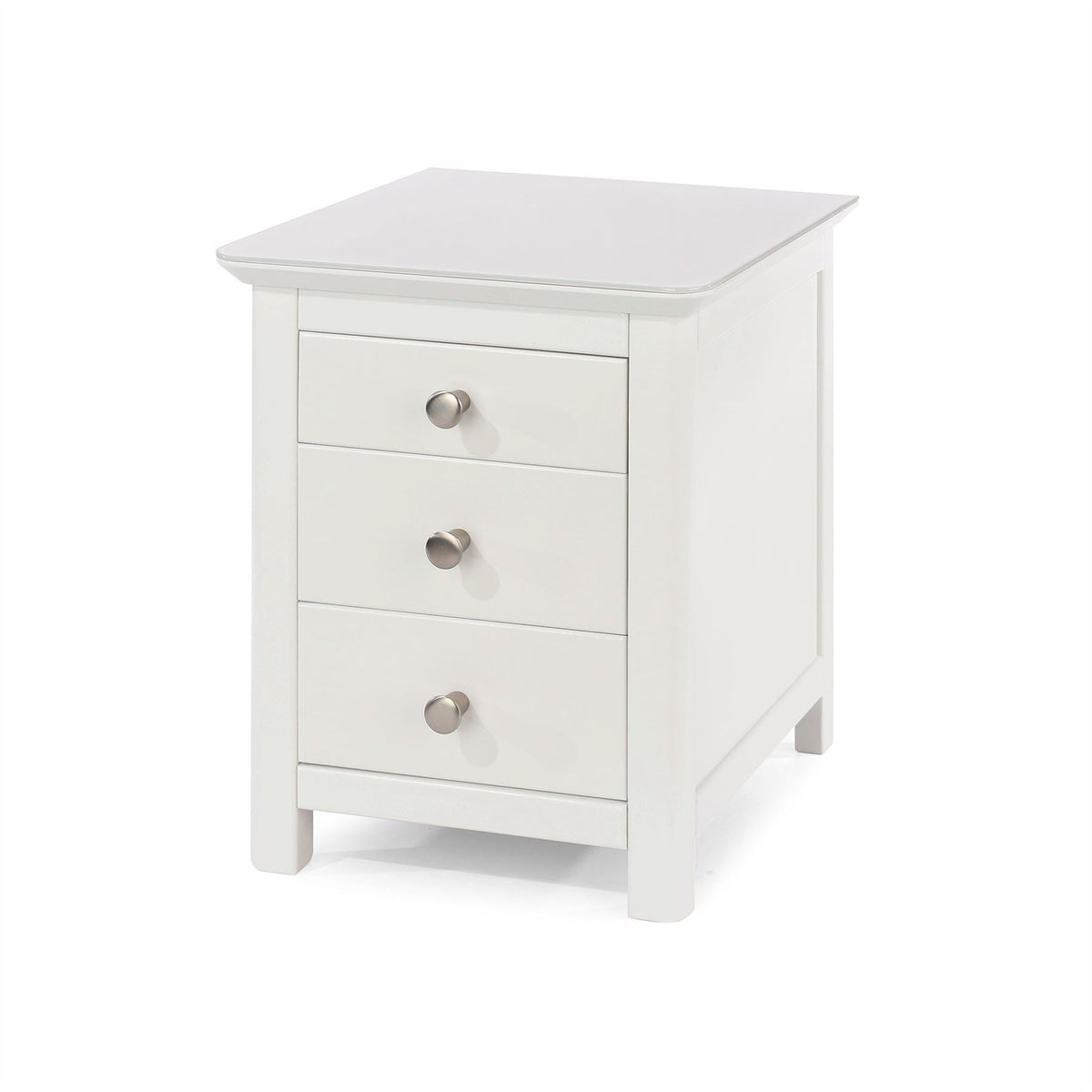 Nairn White 3 Drawer Bedside Cabinet