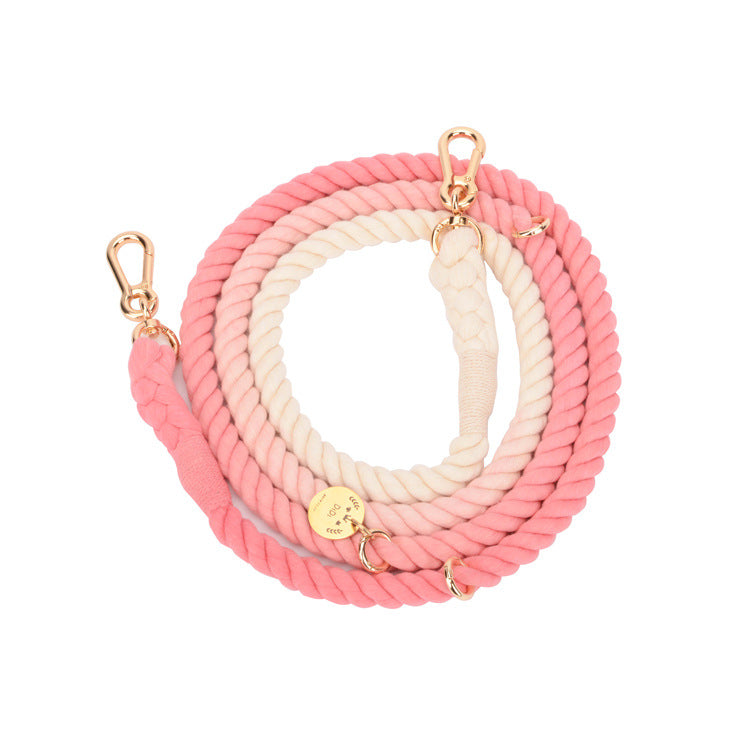 Multifunctional hand-woven gradient color collar