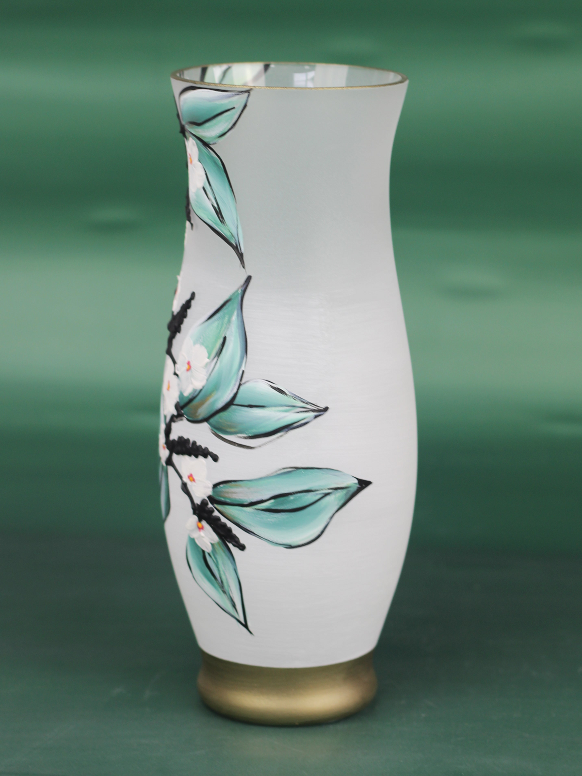 table green art decorative glass vase 8290/300/sh337