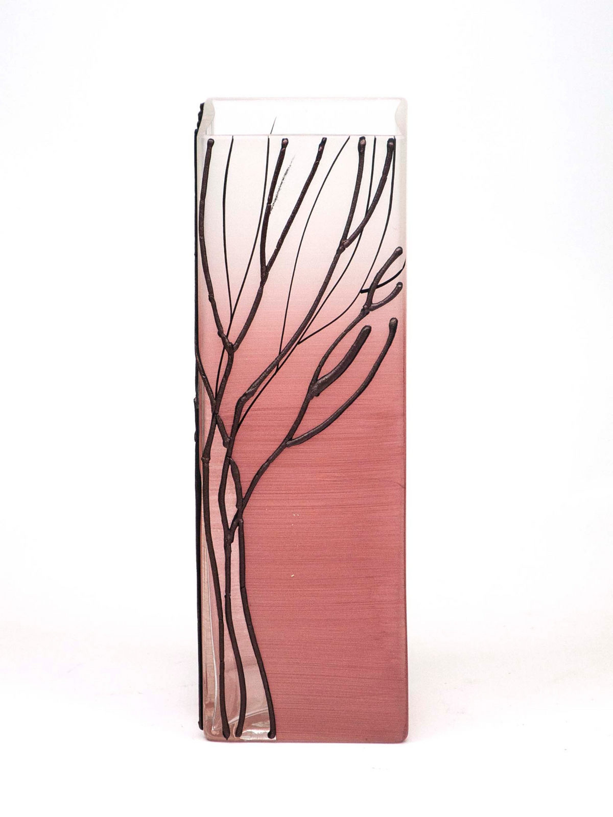 table pink art decorative glass vase 6360/300/sh267
