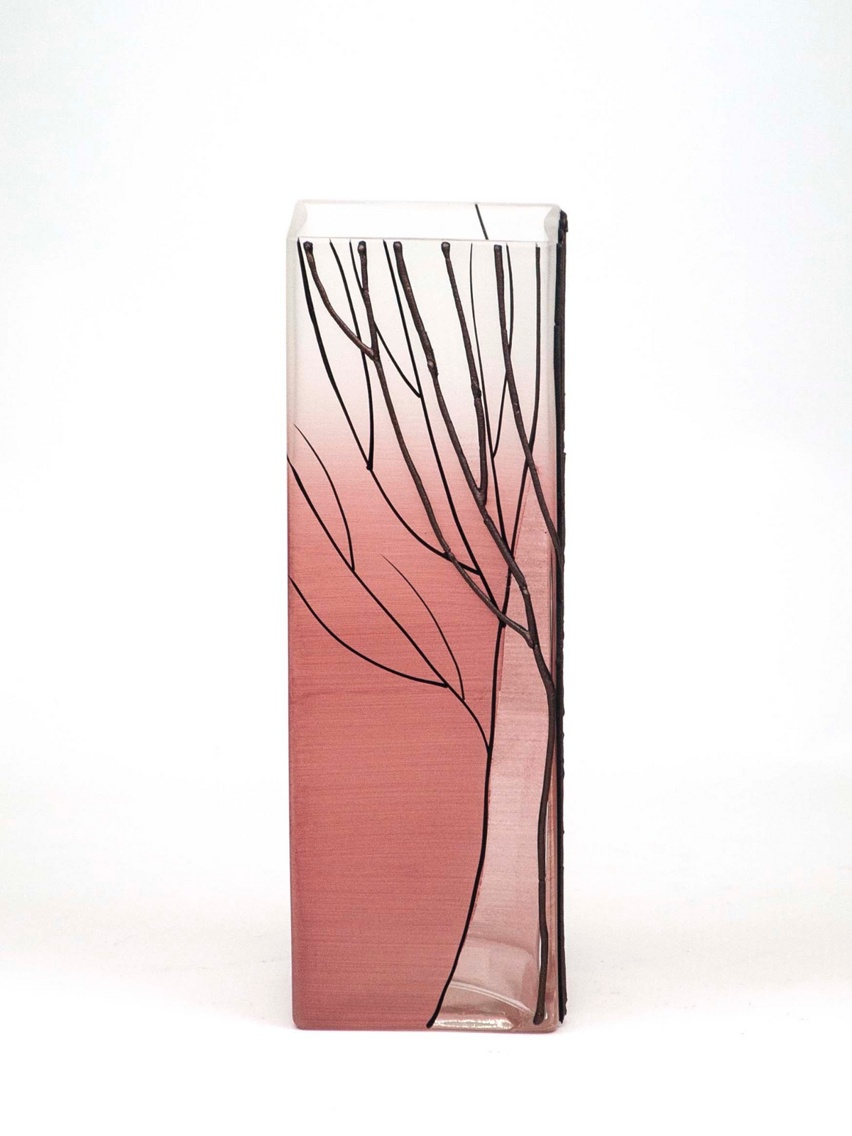 table pink art decorative glass vase 6360/300/sh267