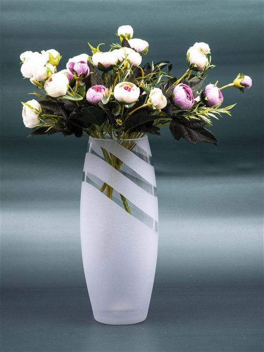 Matt Painted Art Glass Oval Vase for Flowers | Interior Design | Home Decor | Table vase | 7736/250/mt295