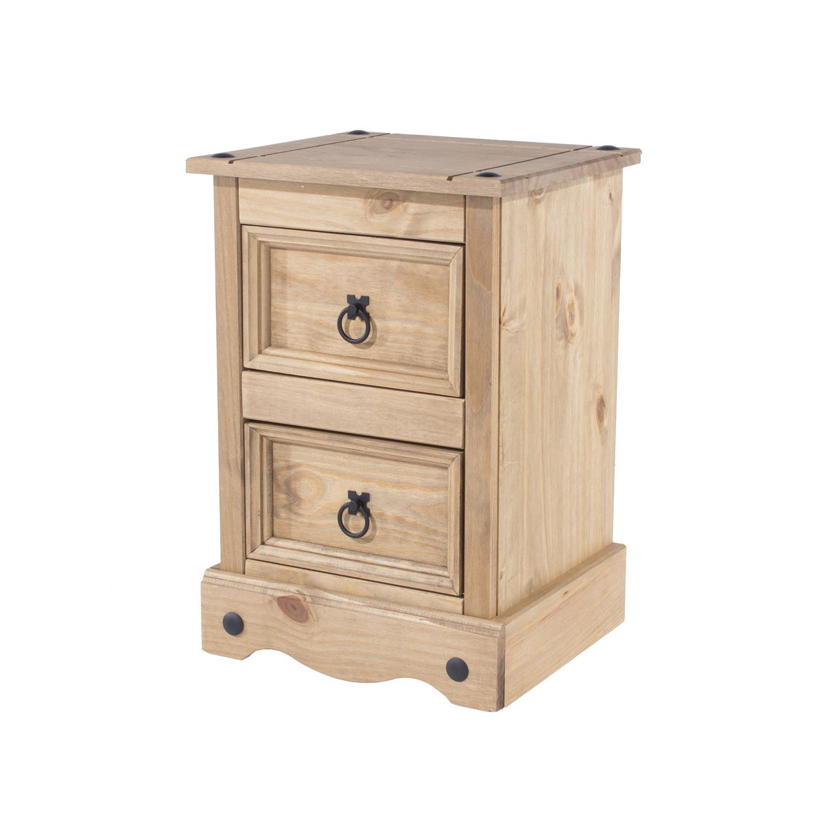 Corona Antique Waxed Pine 2 Drawer Petite Bedside Cabinet