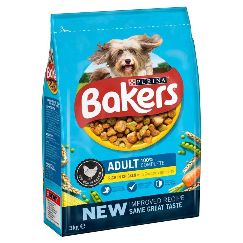 4 x Bakers Adult con pollo sabroso y verduras del campo 3 kg