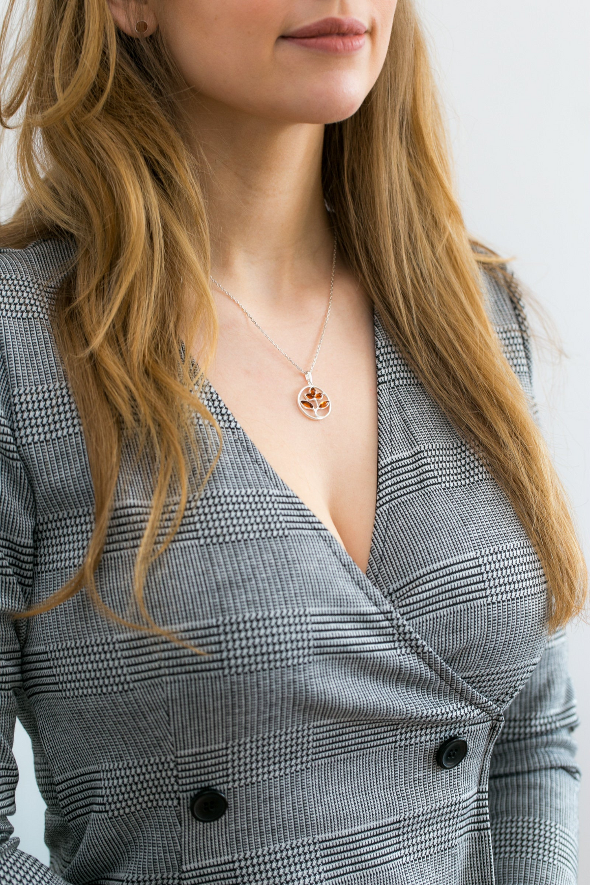 Amber Tree Charm Pendant
