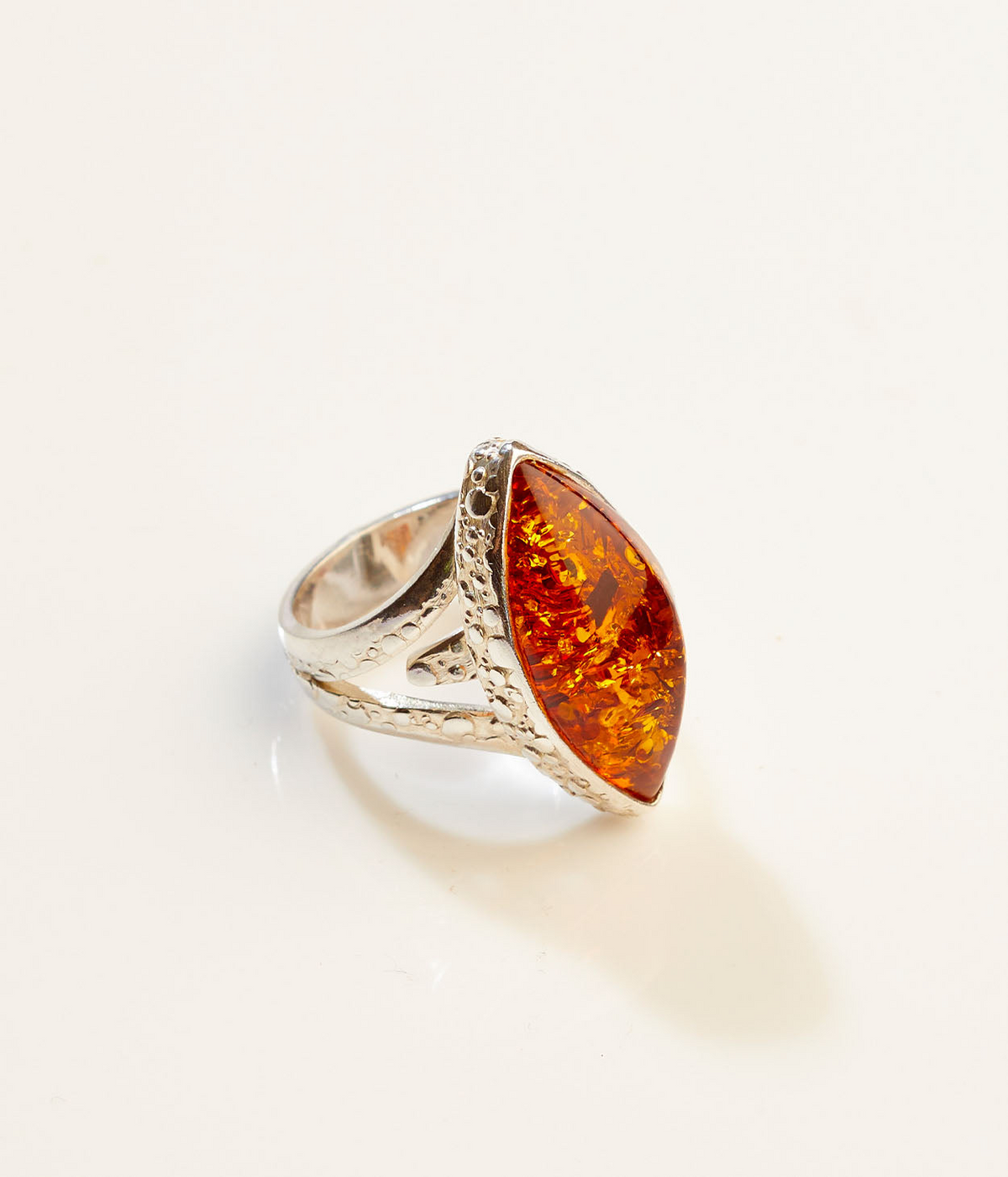 OOAK Sunfire Amber Adjustable Ring (SIZE P-U)
