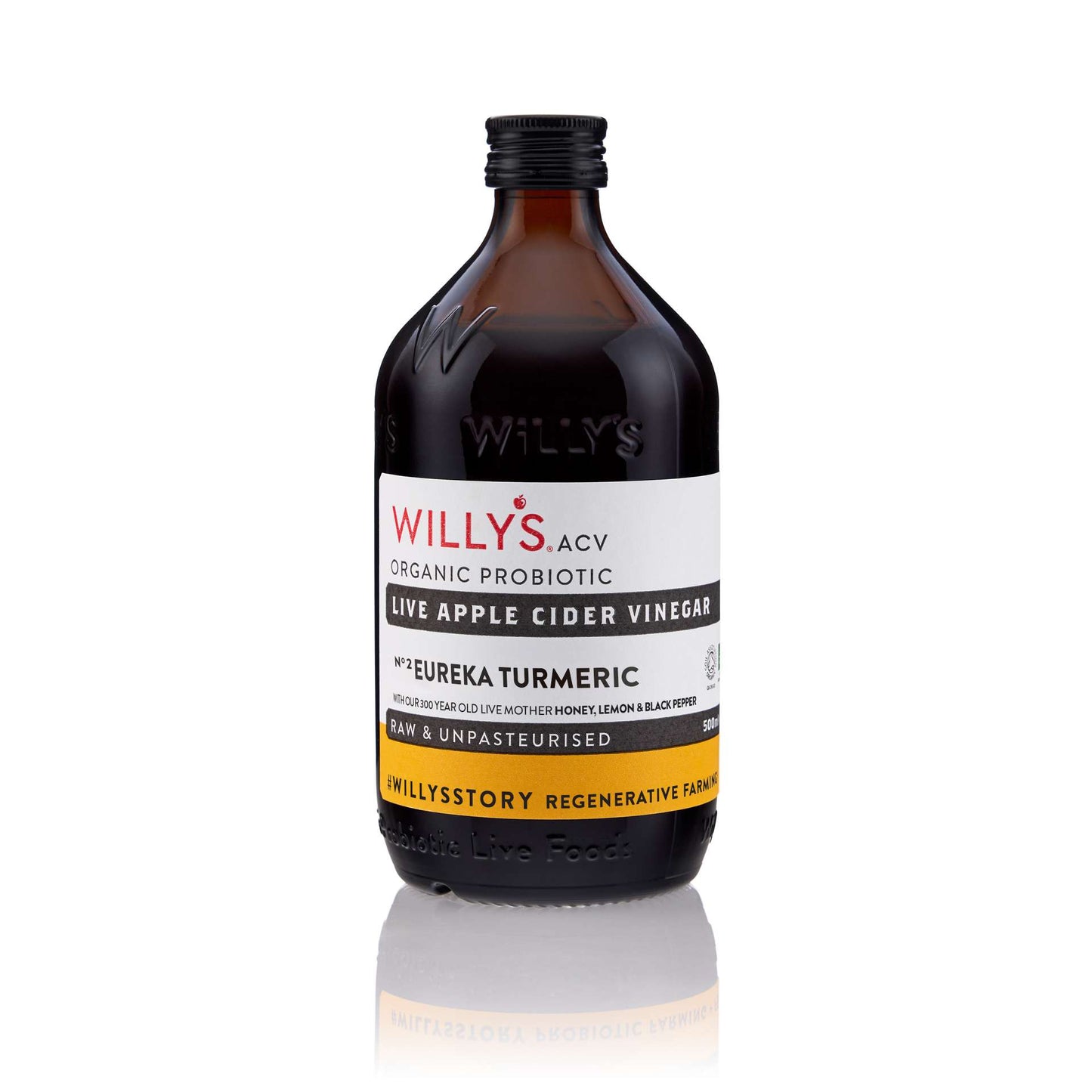 Vinagre de Sidra de Manzana Orgánico con Cúrcuma y Limón Eureka de Willy - 500 ml