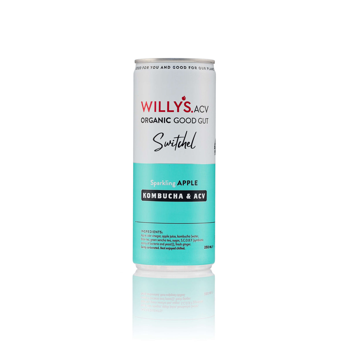 Willy's Organic Apple Switchel 250ml - Apple Cider Vinegar Drink with Ginger & Honey
