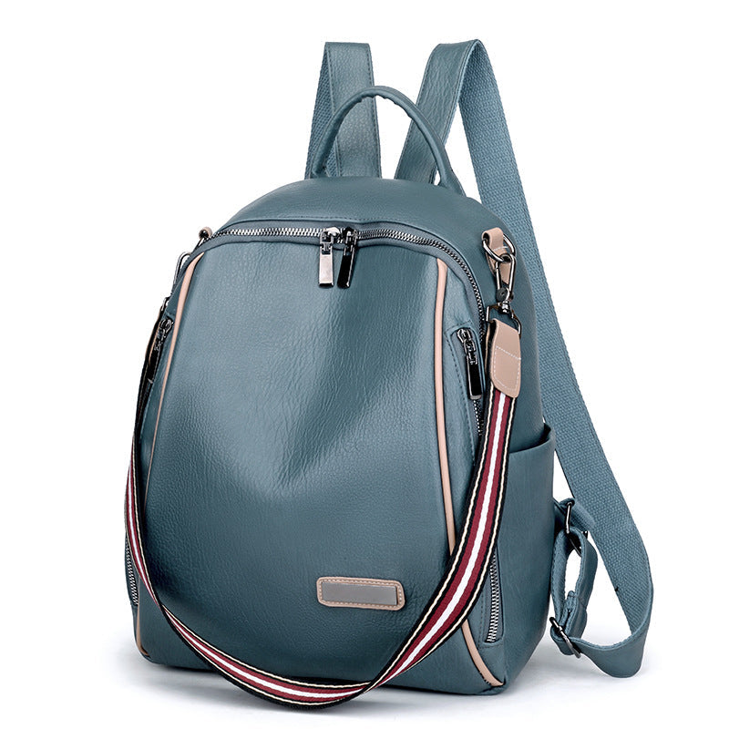 Large capacity pu ladies backpack