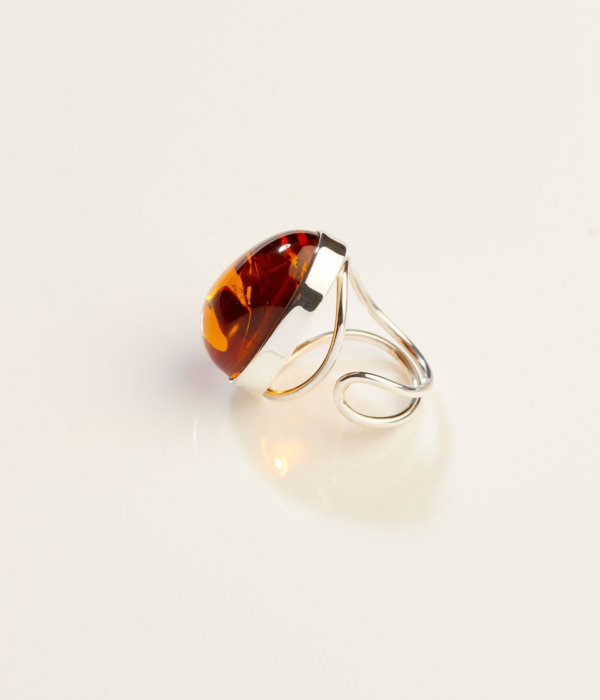 OOAK Sunkissed Grace Amber Adjustable Ring (SIZE L-Q)