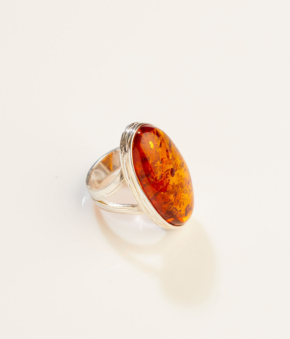 OOAK Sunroot Amber Adjustable Ring (SIZE Q-V)