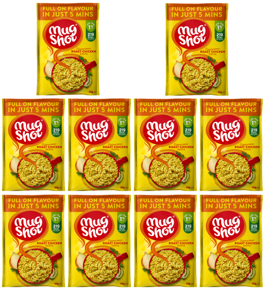 10 x Mug Shot Pasta de pollo asado 54g