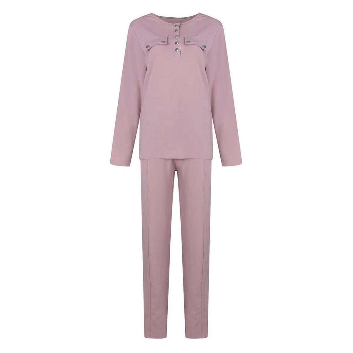 Casual Two-piece Set Women Autumn And Winter New High-neck Long-sleeved Trousers Suit
