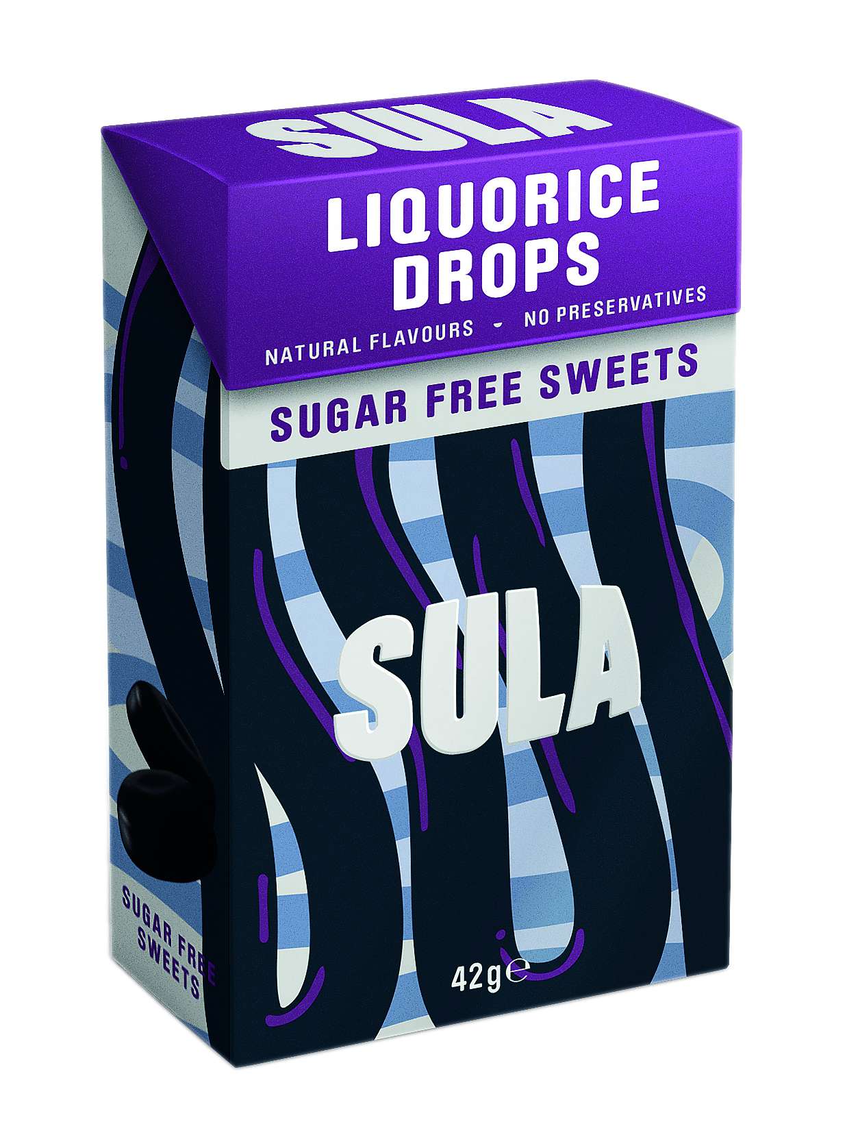 Sula Sugar Free Liquorice Sweets 42g – Pack of 14 boxes