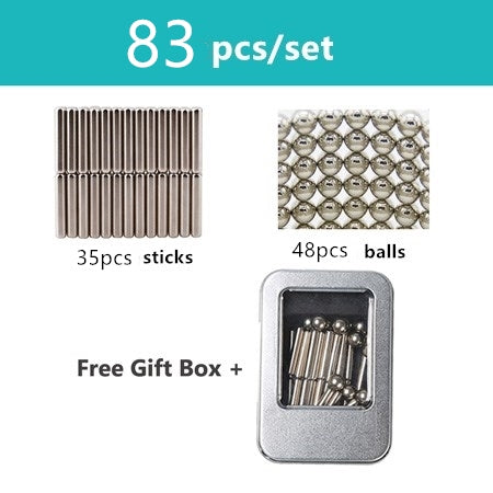 Magnet Rubik's Cube Magic Blocks Children Assembly Toys Educational Bucky Magnetic Rod Steel Ball Set Educational Toy
