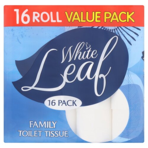 5 x Paquete Familiar de Papel Higiénico White Leaf de 16 Unidades