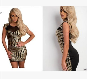 Sequins backless dress