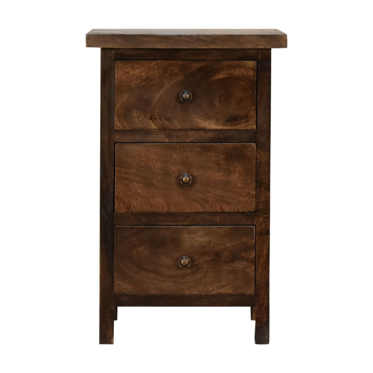 Artisan Mini Classic Grey Country Style Bedside Table with 3 Drawers
