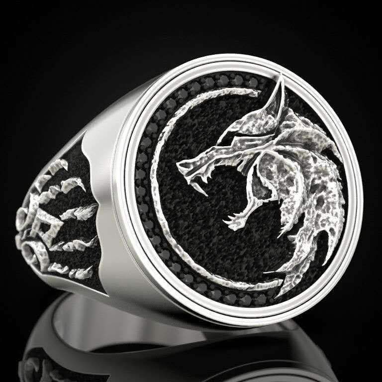 Men's Domineering Knight Silver Plated Finger Ring Day Gift