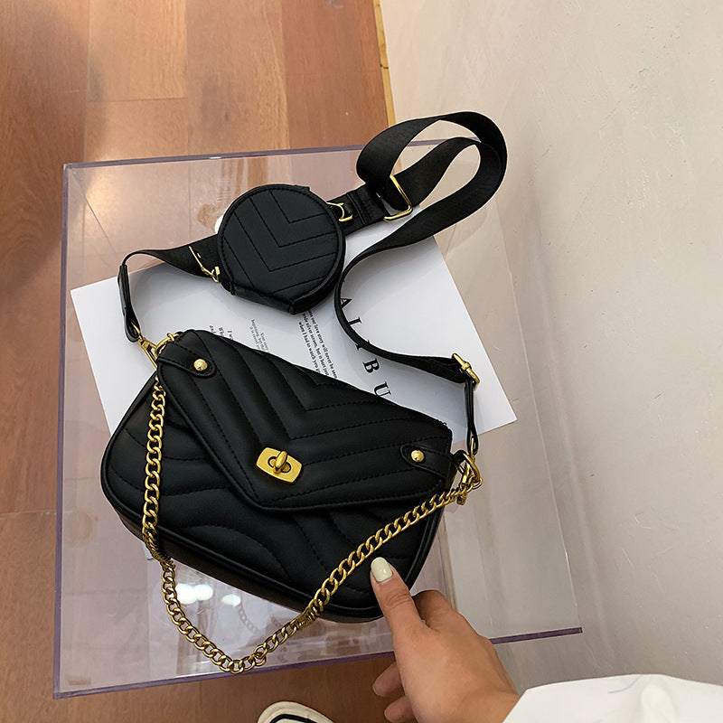 Small Fragrance Style Popular High-End Sense Chain Messenger Bag