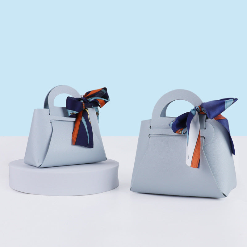 Modern Minimalist Leather Candy Box With Ribbon
