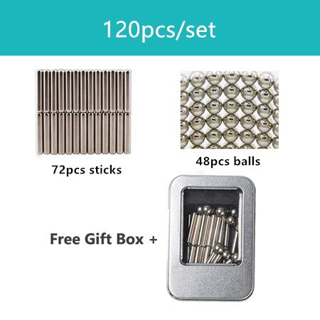 Magnet Rubik's Cube Magic Blocks Children Assembly Toys Educational Bucky Magnetic Rod Steel Ball Set Educational Toy