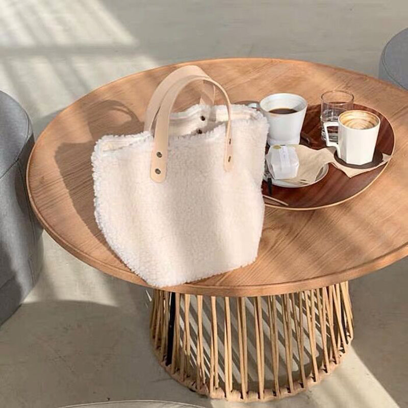 Lamb wool shoulder bag