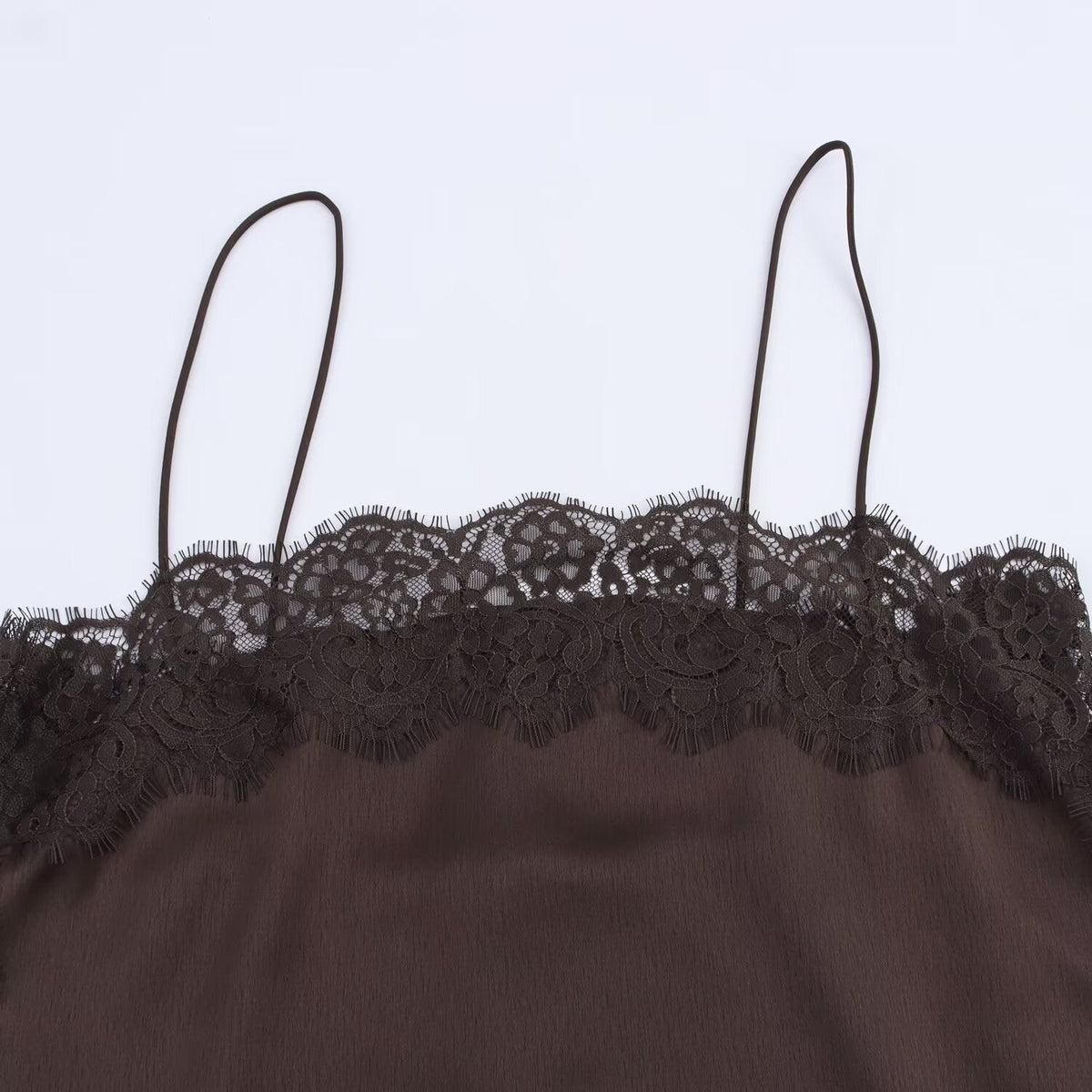 New Silk-satin Lace Top And Lace Midi Skirt
