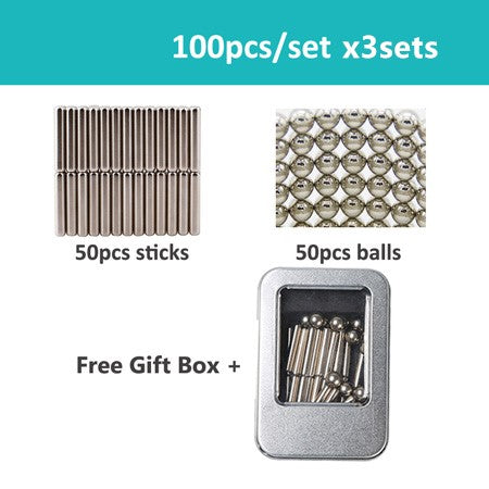 Magnet Rubik's Cube Magic Blocks Children Assembly Toys Educational Bucky Magnetic Rod Steel Ball Set Educational Toy
