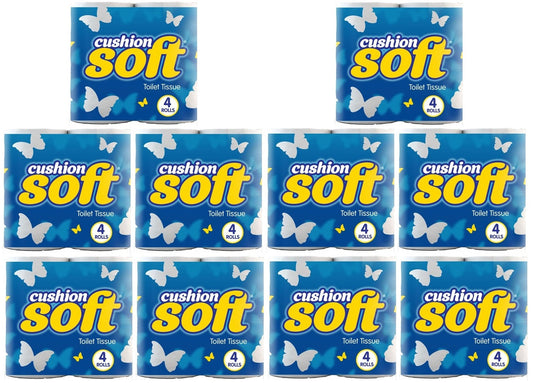 10 x Toilettenpapier Sanft & Weiß 4 Rollen