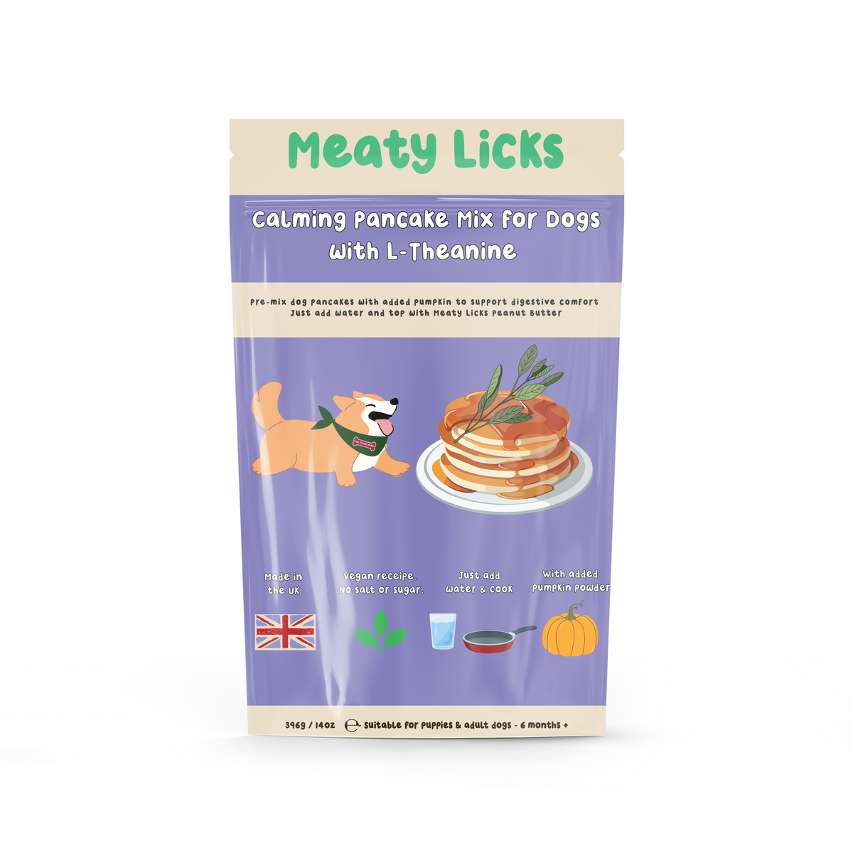 Meaty Licks Calming pancake mix for dogs
