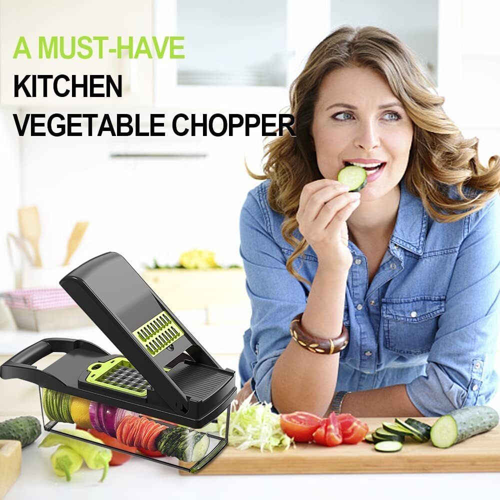 16-in-1 Vegetable Chopper Slicer Dicer Grater Kitchen Tool Set Fruit Cutting Gadget