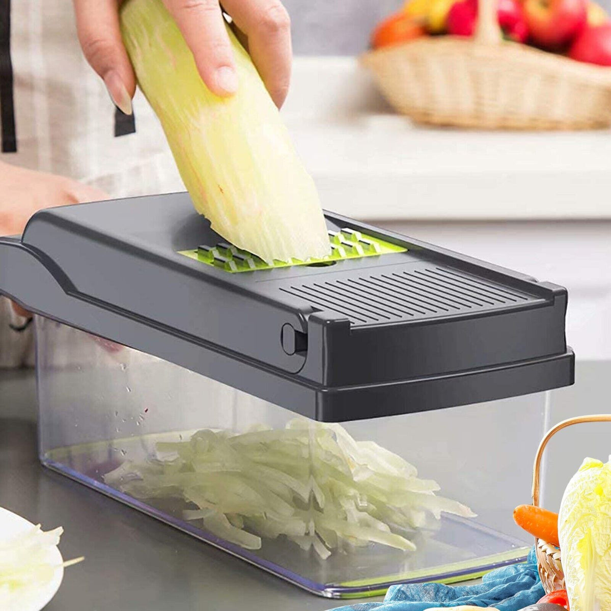 16-in-1 Vegetable Chopper Slicer Dicer Grater Kitchen Tool Set Fruit Cutting Gadget