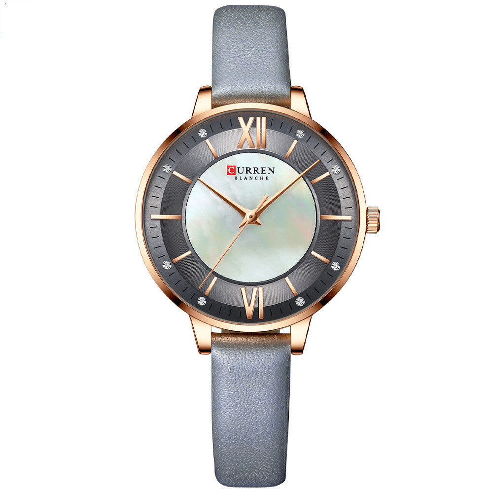 Women's Leather Strap Quartz Watch | Elegant Fashion Wristwatch for Ladies