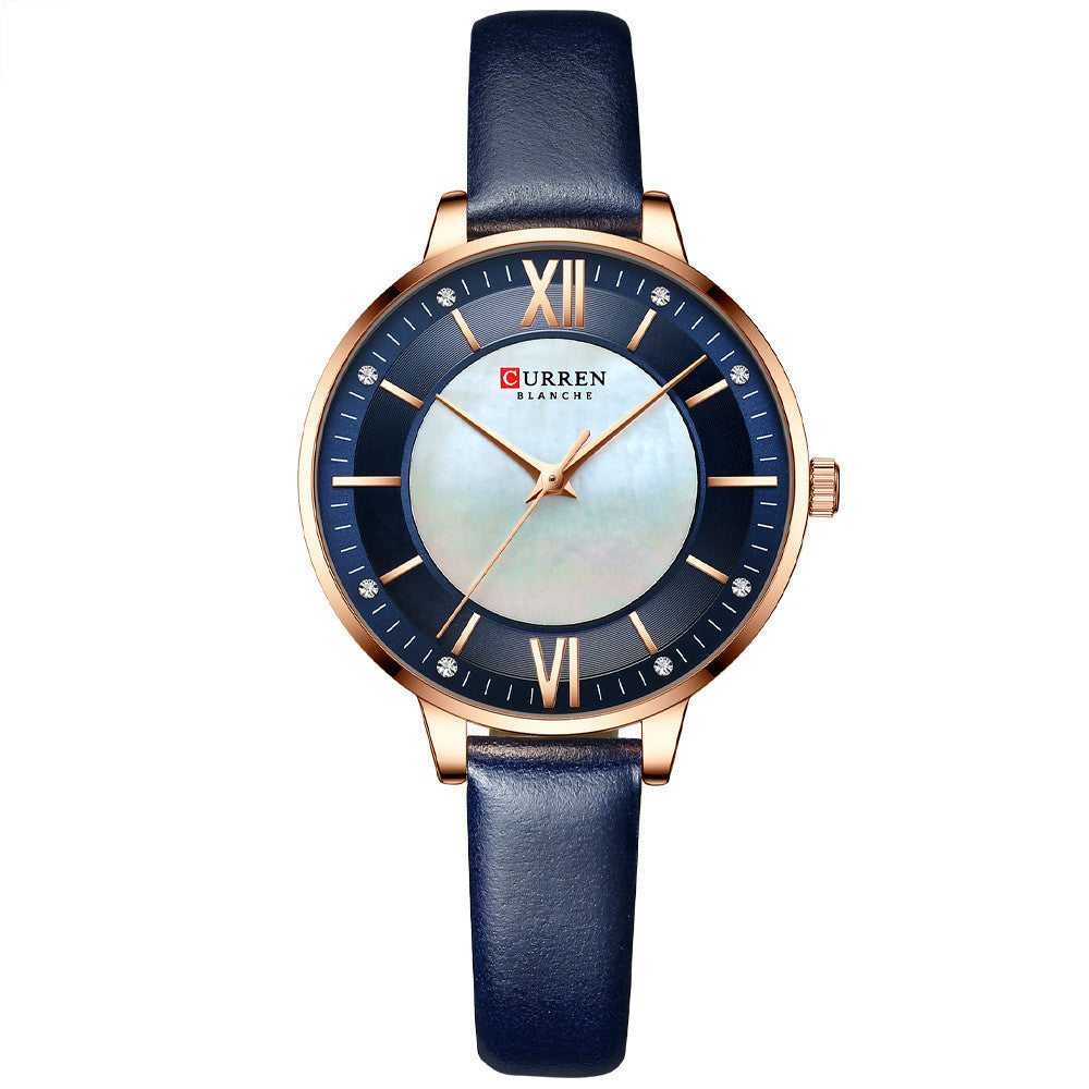 Women's Leather Strap Quartz Watch | Elegant Fashion Wristwatch for Ladies