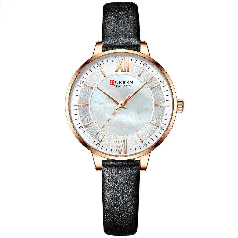 Women's Leather Strap Quartz Watch | Elegant Fashion Wristwatch for Ladies