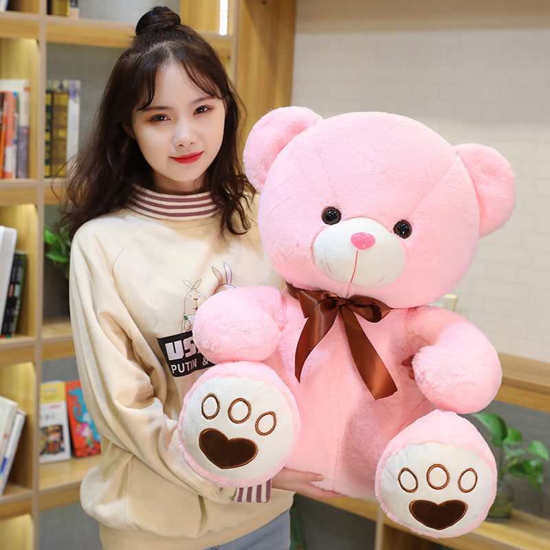 Sitting Teddy Bear Plush Toy Cute Ribbon Hug Bear Doll Pillow For Girlfriend Valentine's Day Gift Wholesale