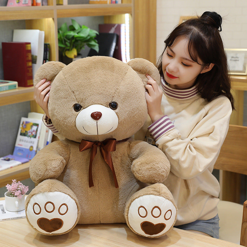 Sitting Teddy Bear Plush Toy Cute Ribbon Hug Bear Doll Pillow For Girlfriend Valentine's Day Gift Wholesale