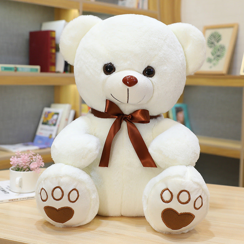 Sitting Teddy Bear Plush Toy Cute Ribbon Hug Bear Doll Pillow For Girlfriend Valentine's Day Gift Wholesale
