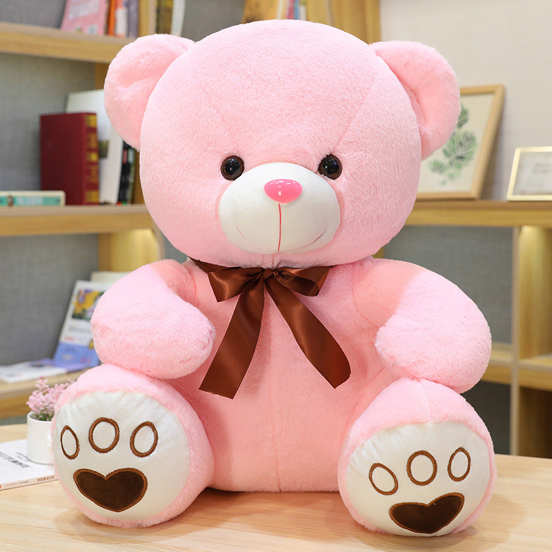 Sitting Teddy Bear Plush Toy Cute Ribbon Hug Bear Doll Pillow For Girlfriend Valentine's Day Gift Wholesale