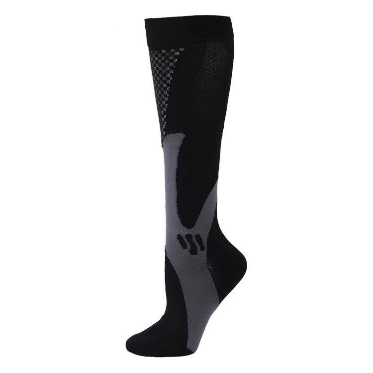 Compression Long Tube Sports Socks | Anti-Fatigue Elastic Athletic Socks for Running, Cycling & Gym | Men & Women | S–7XL