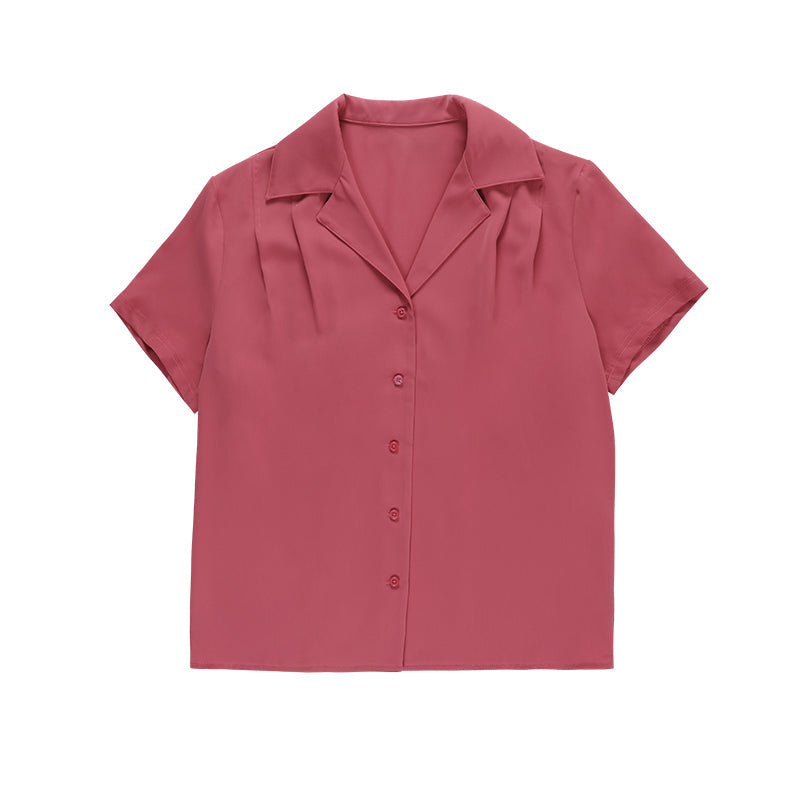 Sleeve Shirt Women''s Summer Fashion Slim Solid Color Top