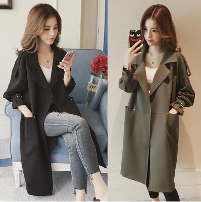 Women'S Tooling Trench Coat Loose Mid-Length