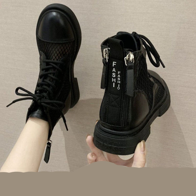 White Mesh Martin Boots Women Summer Thin