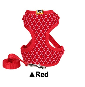 Rhinestone Cat Harness And Leash Set Breathable Mesh Small Pet Vest Harnesses Outdoor Walking Leads For Cats Puppy Dogs